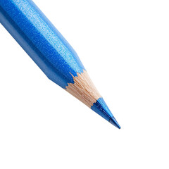 Stunning close-up of a vibrant blue colored pencil, perfect for creative projects, school supplies, or artistic designs, a symbol of inspiration and creativity