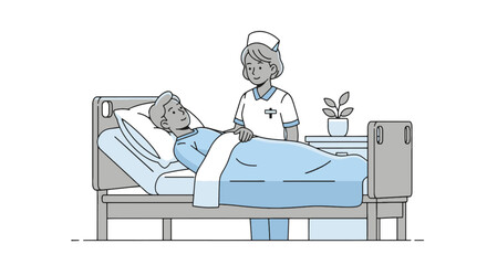 A dedicated nurse provides compassionate care and support to a patient resting in a hospital bed, emphasizing essential Healthcare services