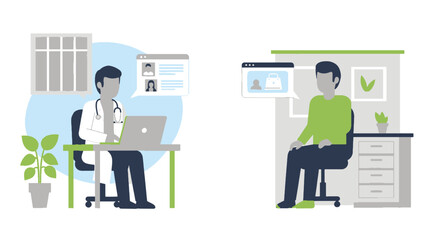 Modern Healthcare Consultation Doctor and Patient Engage in Online Telemedicine Appointment for Remote Medical Care