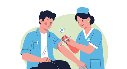 Dedicated Healthcare Professional Administering a Preventive Vaccine to a Patient, Promoting Community Wellness and Essential Health Protection