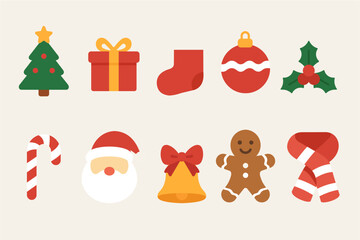 Christmas Icon Set wChristmas Icon Set with Traditional Holiday Elementsith Tradi...