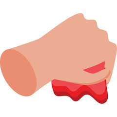 Anatomical Illustration Of A Severed Human Arm With Blood Dripping From The Open Wound In A Clean White Background