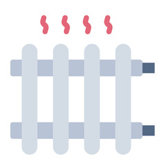 steam radiator heater flat icon for room warming