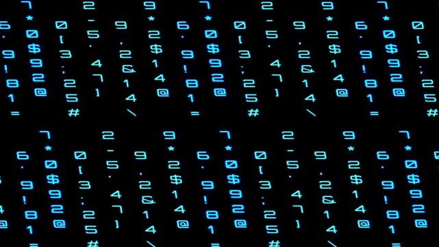 animation with blue binary digits 4k video.