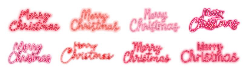PNG Festive Merry Christmas text designs, element set on transparent background