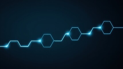 blockchain startup roadmap Abstract molecular structure design with glowing connections on a dark background.