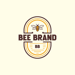 Obraz premium Minimalist Bee Brand Company Logo Vintage
