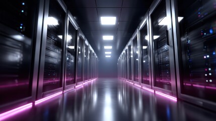 Data Center Stock Image: Server Room, Network Infrastructure