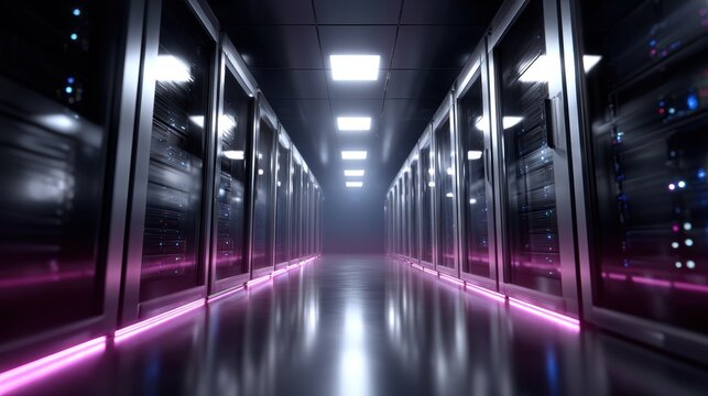 Data Center Stock Image: Server Room, Network Infrastructure
