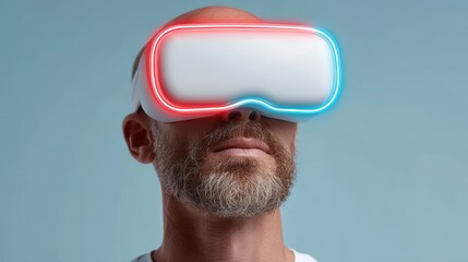 Man in VR Headset - Virtual Reality Stock Image, Metaverse