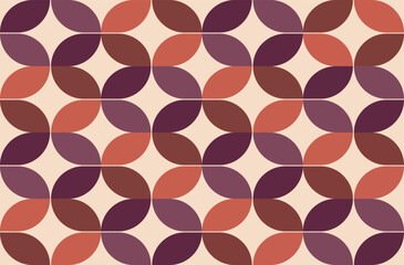 Retro seamless pattern 70s inspired illustration red and purple vector