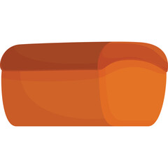 Baked loaf of bread with a golden brown crust and soft interior isolated on a transparent background