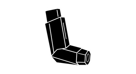 Obraz premium Medical inhaler silhouette on white