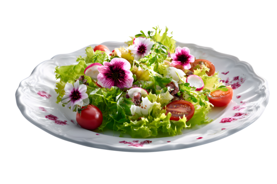 Appetizing shawarma with flowers on a transparent background for designers, marketers and IT professionals. Popular illustration, object, texture. Food, flowers, natural space for text.