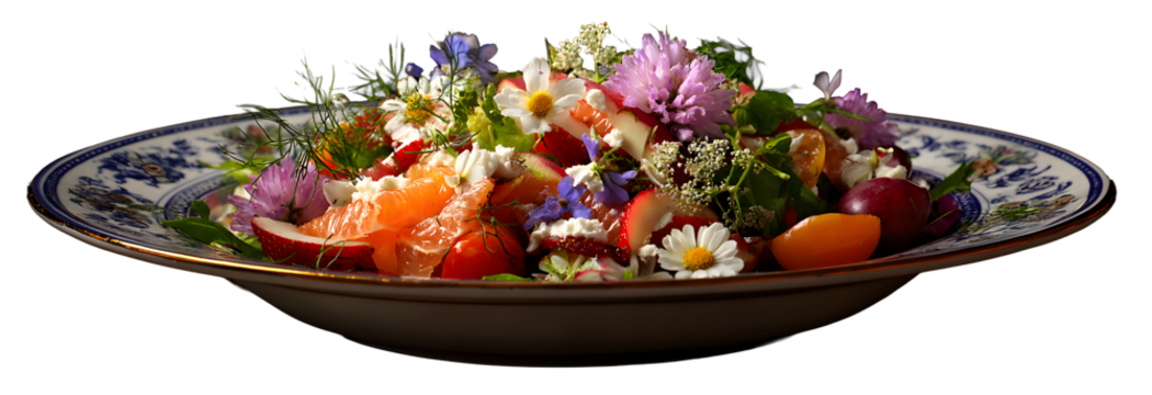 Appetizing shawarma with flowers on a transparent background for designers, marketers and IT professionals. Popular illustration, object, texture. Food, flowers, natural space for text.