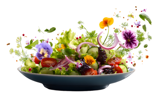 Appetizing shawarma with flowers on a transparent background for designers, marketers and IT professionals. Popular illustration, object, texture. Food, flowers, natural space for text.
