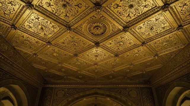 Ornate golden ceiling architectural design interior detail
