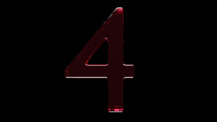 vector illustration of a number 4