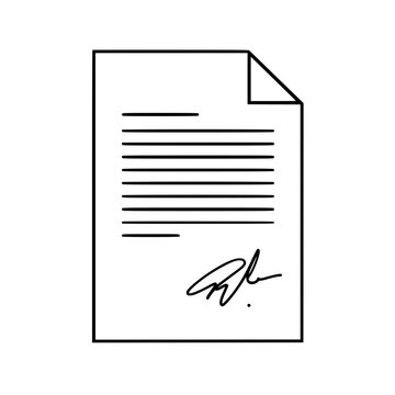 Official document with signature symbolizing agreement and legal approval