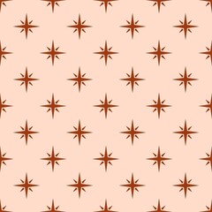 Brown geometric star seamless pattern background