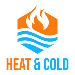 heat and cold flat minimalist logo design