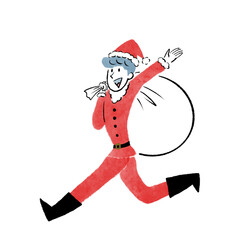 サンタクロースの衣装を着た男性の全身イラスト