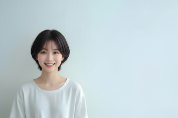 上半身の微笑む美しい女性