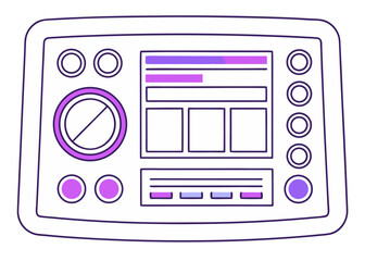 Fototapeta premium Futuristic vr app dashboard interface with interactive controls and data visualization vector vector