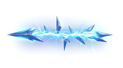 Sharp blue electric ice crystal arrow with glowing energy. Futuristic, powerful, and magical. Ideal for gaming, fantasy, sci-fi, or digital interface designs.

