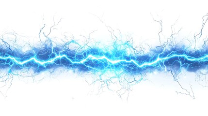 Intense blue plasma energy stream with branching arcs on white. High-tech, powerful, and sci-fi. Perfect for futuristic, digital, or cosmic themes.

