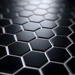 A High-Angle Close-Up of Black Hexagonal Pattern Creating a Unique Geometric Texture