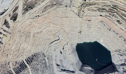 Highland Valley Copper Mine, Canada: High-Resolution Aerial View of Massive Open-Pit Mining and Industrial Complex © Aerial View