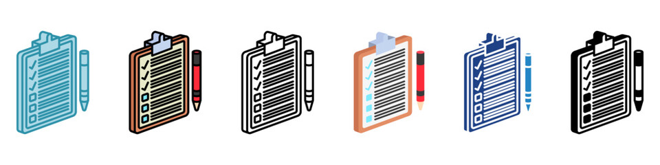 Checklist Mini Illustration Multi Style Isometric Icon. Use For Modern Concept, Print, Ui, Ux Kit, Web And App Development. Vector Related To Market, Business, Finace