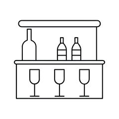 Minimalist wine bar vector illustration