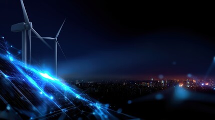 Clean Energy Cityscape: Stock Photos for Sustainability & Technology, Renewable energy, Wind turbine, Solar panel