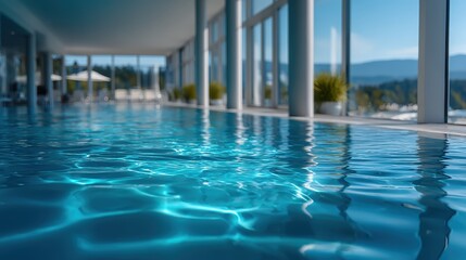 Fototapeta premium Luxury Indoor Pool Stock Photo - Relaxation, Spa, Wellness, Swimming pool