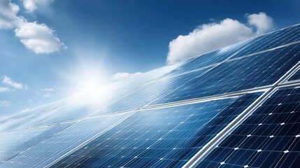 Solar Panel Array - Clean Energy Stock Photo for Green Solutions, Solar energy, Renewable energy