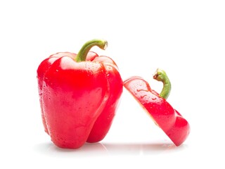   Whole and sliced pepper top.