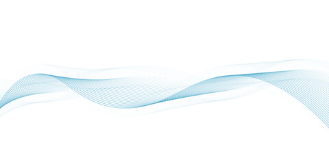 Abstract soft blue with waves on white background. Simple wavy lines design. Digital waves concept. Vector illustration