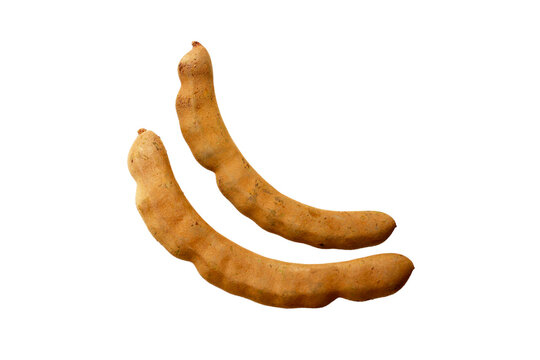 Fresh tamarind on a white background.
