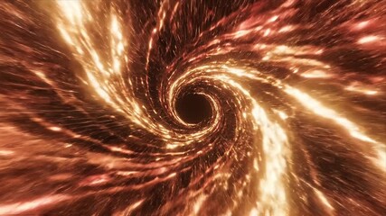 Dynamic fiery red and orange energy vortex tunnel animation with bright glowing streaks perfect for sci-fi warp speed time travel or hyperspace abstract backgro