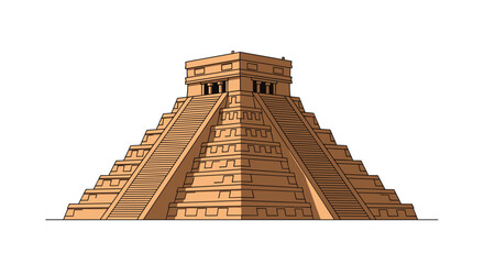 Iconic Mayan pyramid architectural marvel, ancient history, cultural heritage, a testament to sophisticated civilization and enduring legacy
