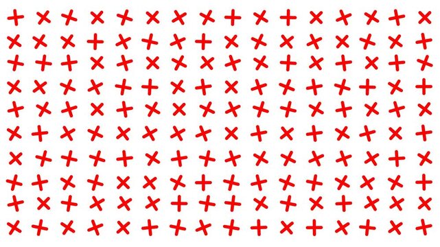 Simple red shape plus pattern background rotattion right left