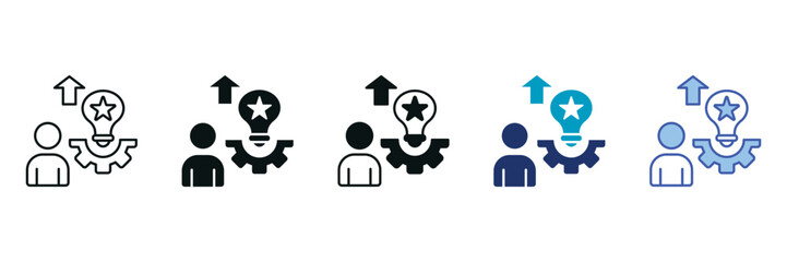 Aptitude Icon Set Consisting of Multiple Styles Vector Illustration