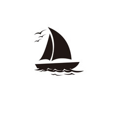 sailboat silhouette icon set vector logo design