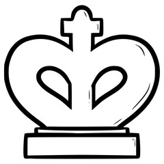 doodle king chess illustration hand drawn outline vector