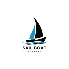 sail boat silhouette icon set vector logo design