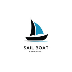 sail boat silhouette icon set vector logo design