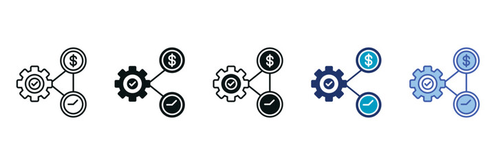 Obraz premium Efficiency Icon Set Consisting of Multiple Styles Vector Illustration