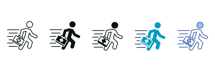 First Aid Icon Set Consisting of Multiple Styles Vector Illustration